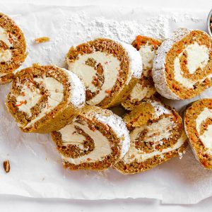 Carrot Cake Roll with Cream Cheese Filling